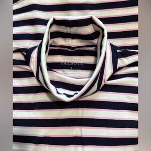 Talbots Tee Striped Turtleneck 
Blue/White/Pink * Size:S